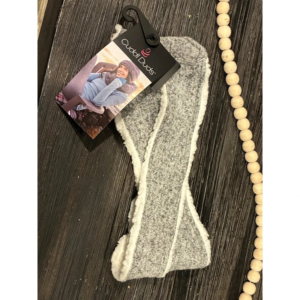 Cuddl Duds Womens Twist Front Headband Faux Fur Lined Ear Warmer Grey 101660 O/S